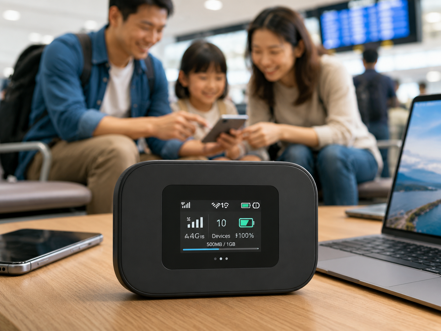 Pocket Wi-Fi device for family travel in Japan